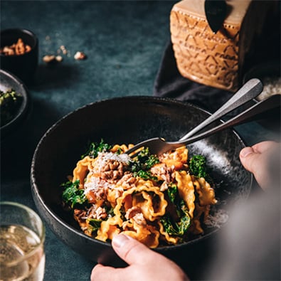 Pasta mit Kurbis Grana Padano p